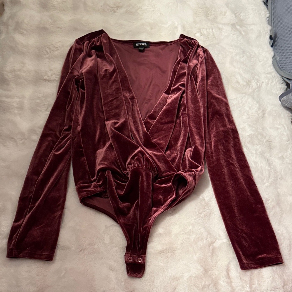 Express velvet bodysuit